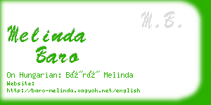 melinda baro business card